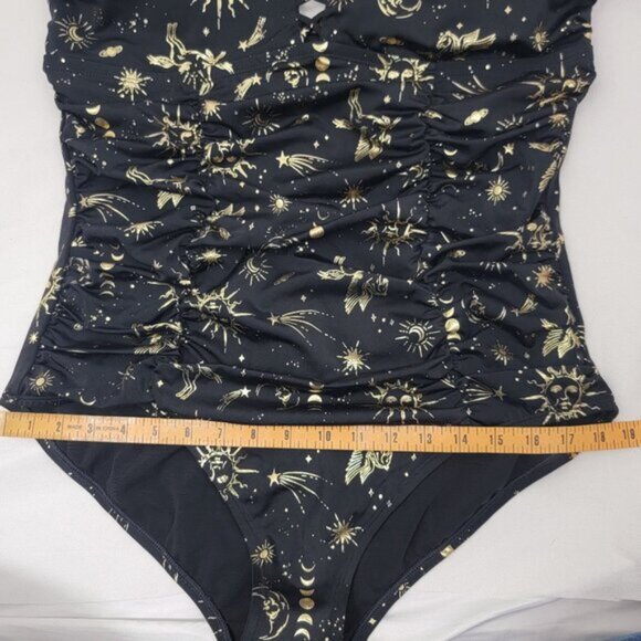TORRID Womens Swimsuit Wireless Lattice One Piece BLACK Celestial Star Sz 2 Plus - Picture 14 of 16